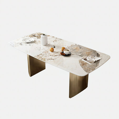 Orren Ellis Modern Rectangular Sintered Stone Dining Table & Reviews